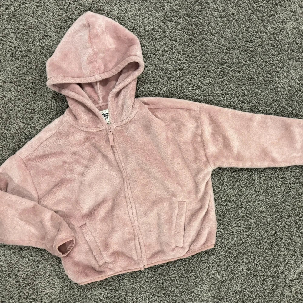 Girls OshKosh B'gosh light pink Blush Fleece zip up hoodie, size 10